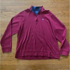 Vineyard Vines Sweatshirt Men Red XL Quarter Zip Sweatshirt Pullover